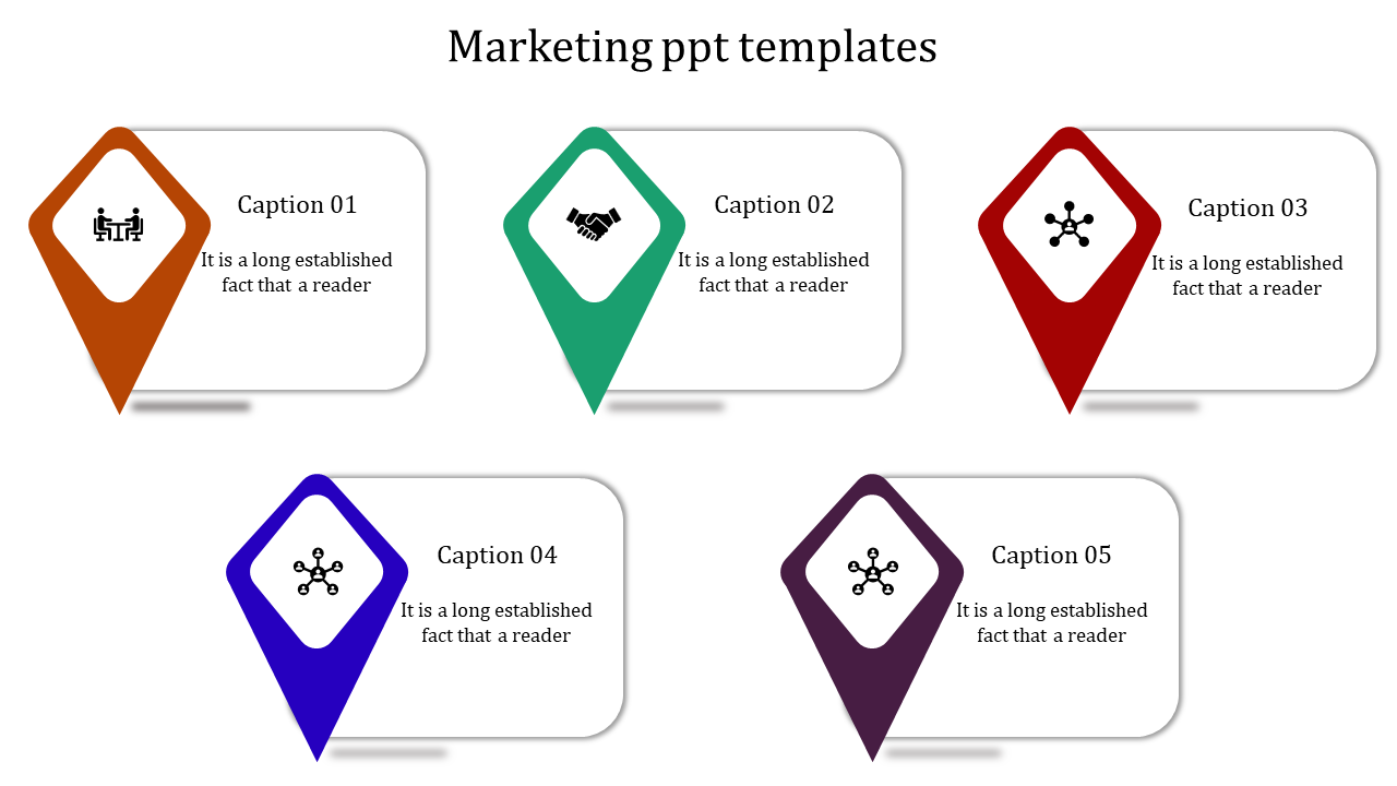 Free - Marketing PPT Template Presentation With Five Node